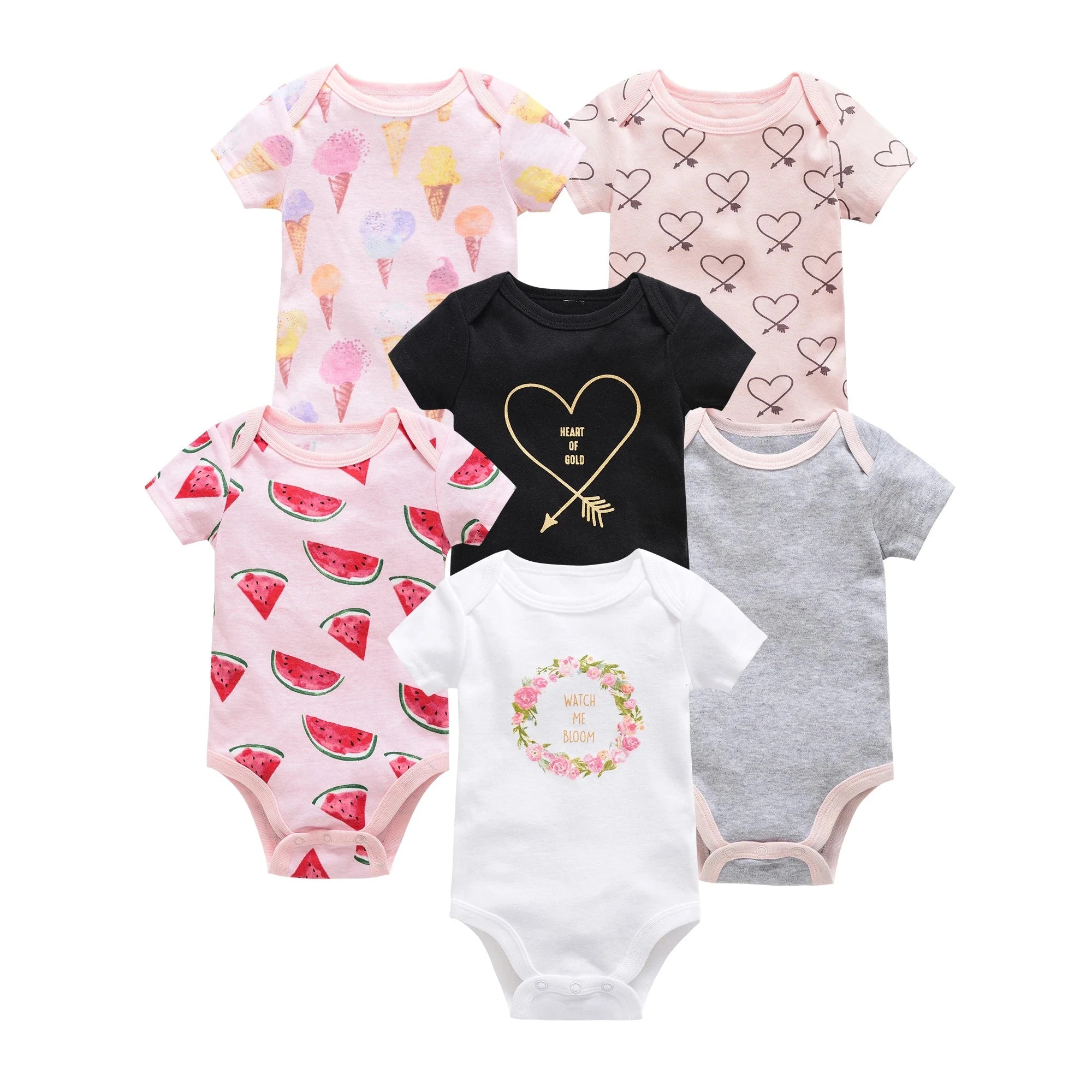 3/6 pcs a lot Baby Girls Clothes pour nouveaux Cotton Short Sleeve Girl Bodysuit 0-12 Months Newborn Boys Clothing Toddler Econic Blanks